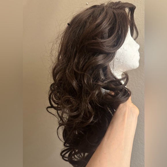 Synthetic Brown Curly Hair Wig - Picture 5 of 5